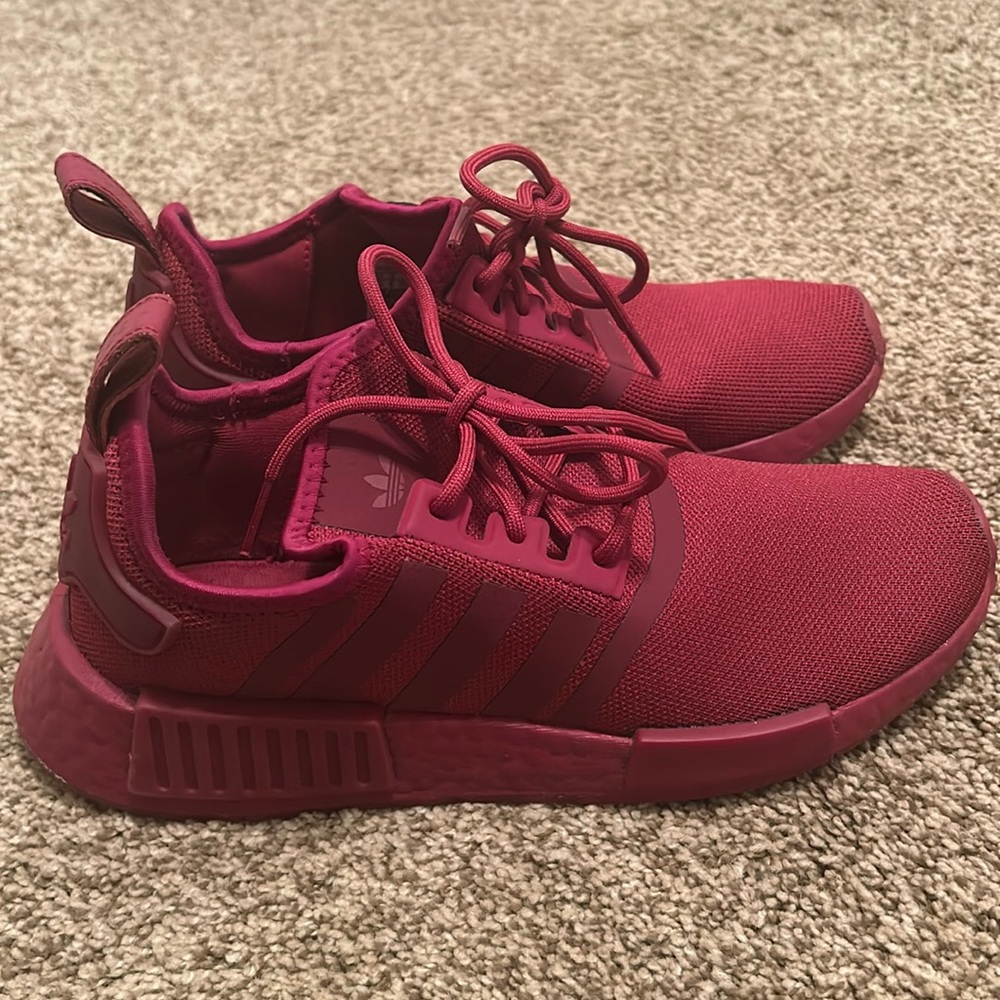 Burgandy addidas NMD.